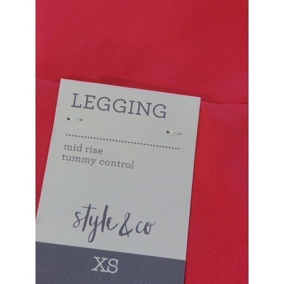 Style & Co Yoga Leggings Extra Small XS Cayenne NWT - Picture 4 of 5